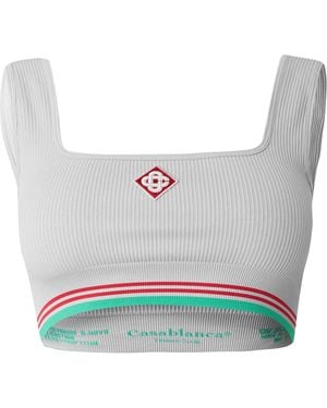 CASABLANCA Logo Nylon Seamless Cropped Vest - White