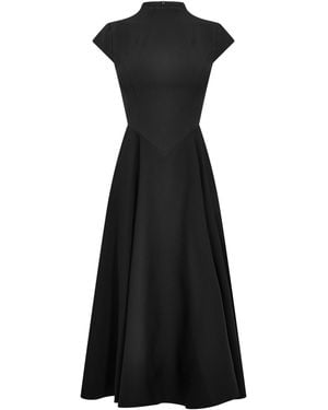 Odd Muse High Waist Cap Sleeve Midi Dress - Blue