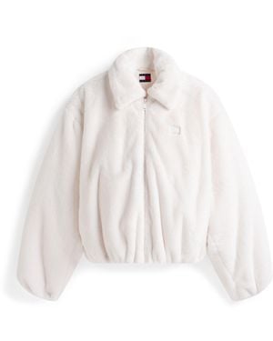 Tommy Hilfiger Tj Fauxfur Bomber Shearling Jacket - White
