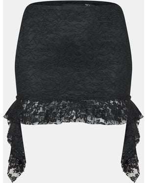 Missy Empire Lace Frill Mini Skirt - Black