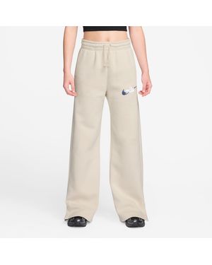 Nike Open Hem Fleece Jogging Bottoms - Natural