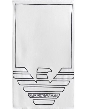Emporio Armani Woven Towel - White
