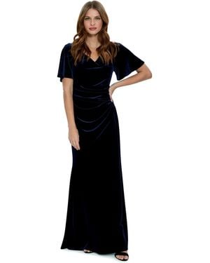 Gina Bacconi Minka Velvet Maxi Dress With Cowl Neck - Black