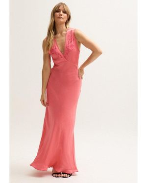 Lily and Lionel Pandora Bias Cut Sleeveless Embroidered Maxi Dress