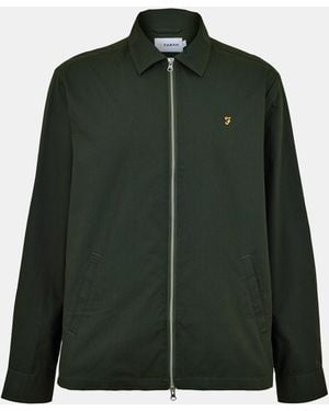 Farah Radley Long Sleeve Zipped Overshirt - Green