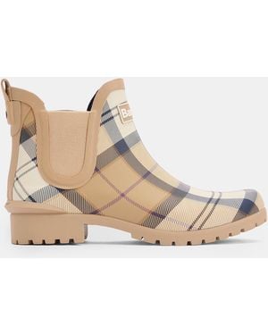 Barbour Wilton Chelsea Wellington Boots - Natural