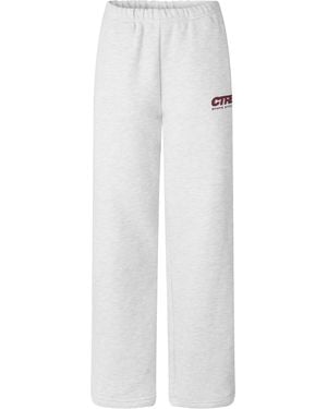 The Couture Club Ctre Open-Hem Cotton Straight-Leg Joggers - White