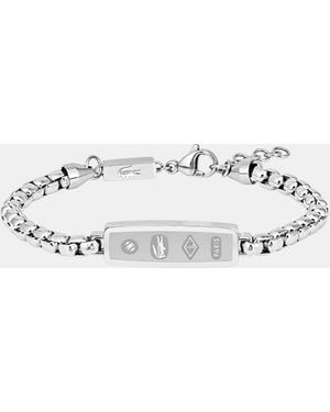Lacoste District Stainless Steel Reversible Pendant Bracelet - Metallic