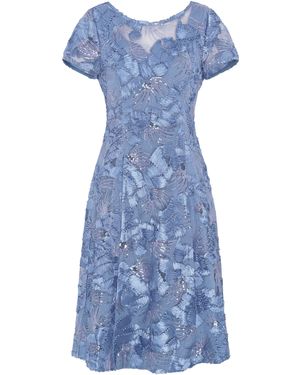 Gina Bacconi Masha Soutache Lace Midi Dress - Blue