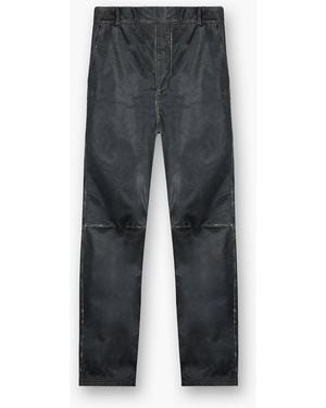 Represent Distressed Leather Trousers - Grey