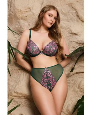 Playful Promises Ada Blossom Plunge Bra - Brown