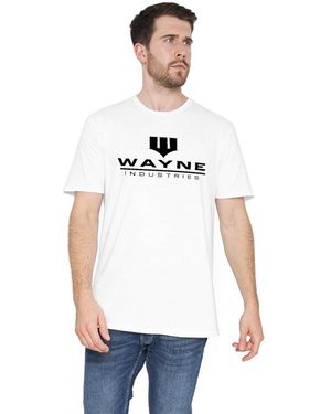 Dc Comics Wayne Logo Cotton T-Shirt - White