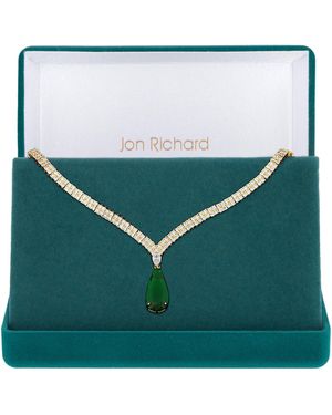 Jon Richard Plated Cz Collar Necklace - Green