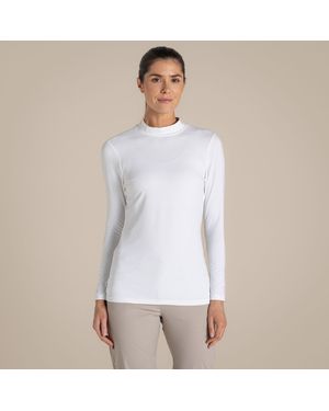 Craghoppers Nosilife Mock Neck Long-Sleeved Golf Tee - White