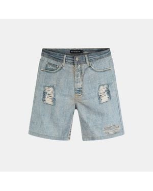 PRETTY BOY UGLY WORLD Denim Shorts - Blue