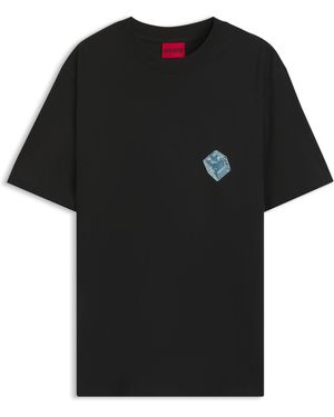 HUGO Short Sleeve Art Graphic T-Shirt With Logo Detail (Doudi) - Black