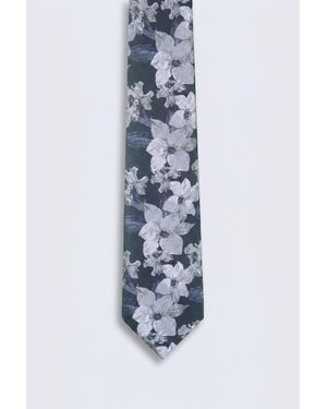 Twisted Tailor Victor Print Tie Floral - Black
