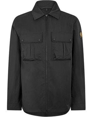 Belstaff Stride Zip Collar Long Sleeve Overshirt - Black