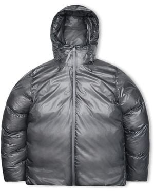 Rains Weather-Resistant Short Puffer Jacket - Grey