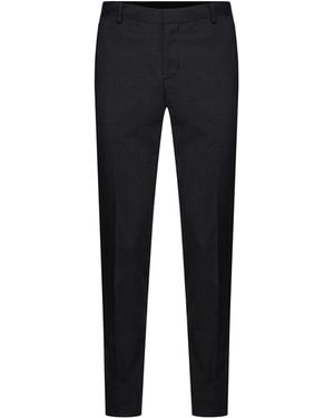 Calvin Klein Subtle Check Slim Suit Trousers - Black