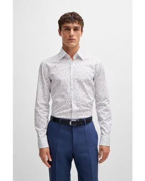 BOSS H-Hank Kent Slim Fit Shirt - Grey