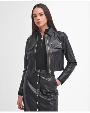 Barbour Aria Faux Leather Jacket - Black