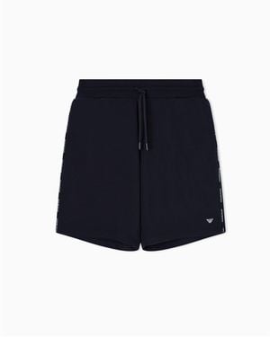 Emporio Armani Fleece Jogger Shorts - Blue