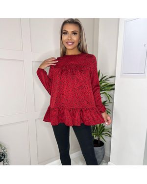 AX Paris And Printed Smock Top - Red