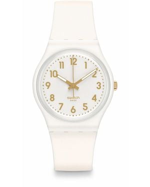 Swatch Adults Original Analogue Quartz Watch - White