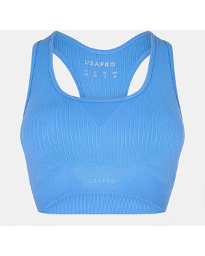Usa Pro Up Seamless Crop Sports Bra - Blue