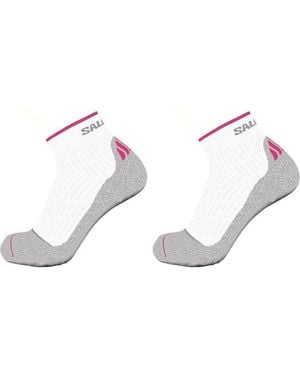 Salomon Ultra Quarter 2 Pack Running Socks - Metallic