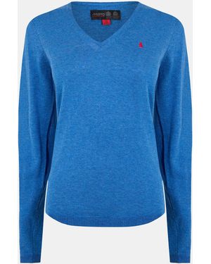 Musto Charlotte Vneck Knit Fw - Blue