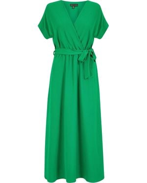 Mela London Kimono Sleeve Midi Wrap Dress - Green