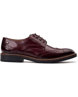 Base London York Brogue Shoe - Red