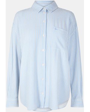 Jack Wills Oversized Linen Shirt - Blue