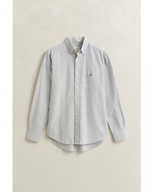 GANT Regular Fit Banker Stripe Classic Oxford Shirt - Grey