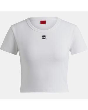 HUGO Delanor Cropped T-Shirt - Black
