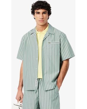 Lacoste Short-Sleeve Striped Patterned Shirt - Green
