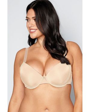 Valbonne Moulded Underwired Lace Bra - Natural