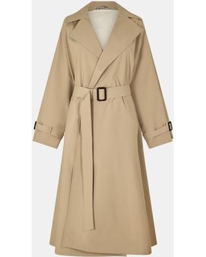 Weekend by Maxmara Fatto Water-Repellent Double-Breasted Long Sleeve Trench Coat - Natural