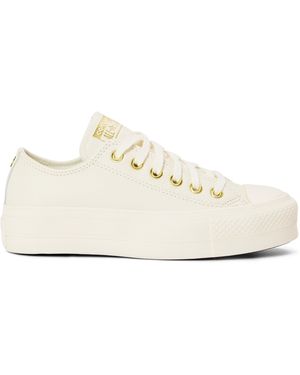 Converse Chuck Taylor All Star Lift Leather Canvas Trainers - White