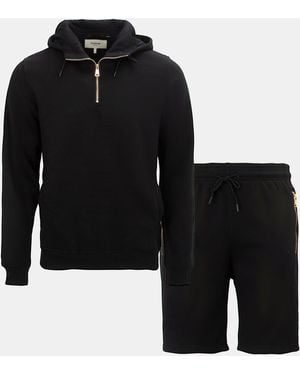 Firetrap Hood Shirt And Short Set - Black