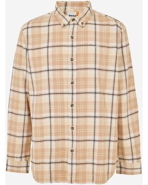 Timberland Long-Sleeve Check Patterned Shirt - Natural