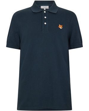 Maison Kitsuné Fox Short Sleeve Polo Shirt - Blue