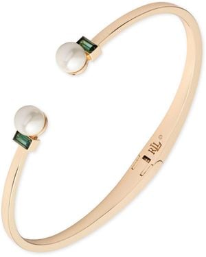 Ralph Lauren Erinite Faux Pearl Cuff Bangle - Metallic