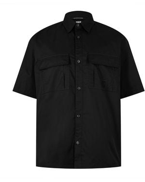 CP COMPANY METROPOLIS Short-Sleeve Oxford Shirt - Black