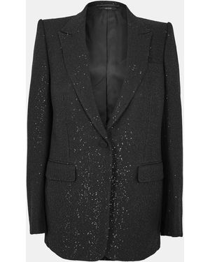 Tom Ford Sequin Long Sleeve Blazer - Black