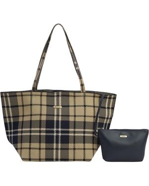Barbour Layla Tartan Large Tote Bag - Black