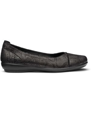 Hotter Robyn Ii Extra Wide Ballerina Court Shoes - Black