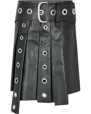 Off-White c/o Virgil Abloh High-Rise Leather Shorts - Black